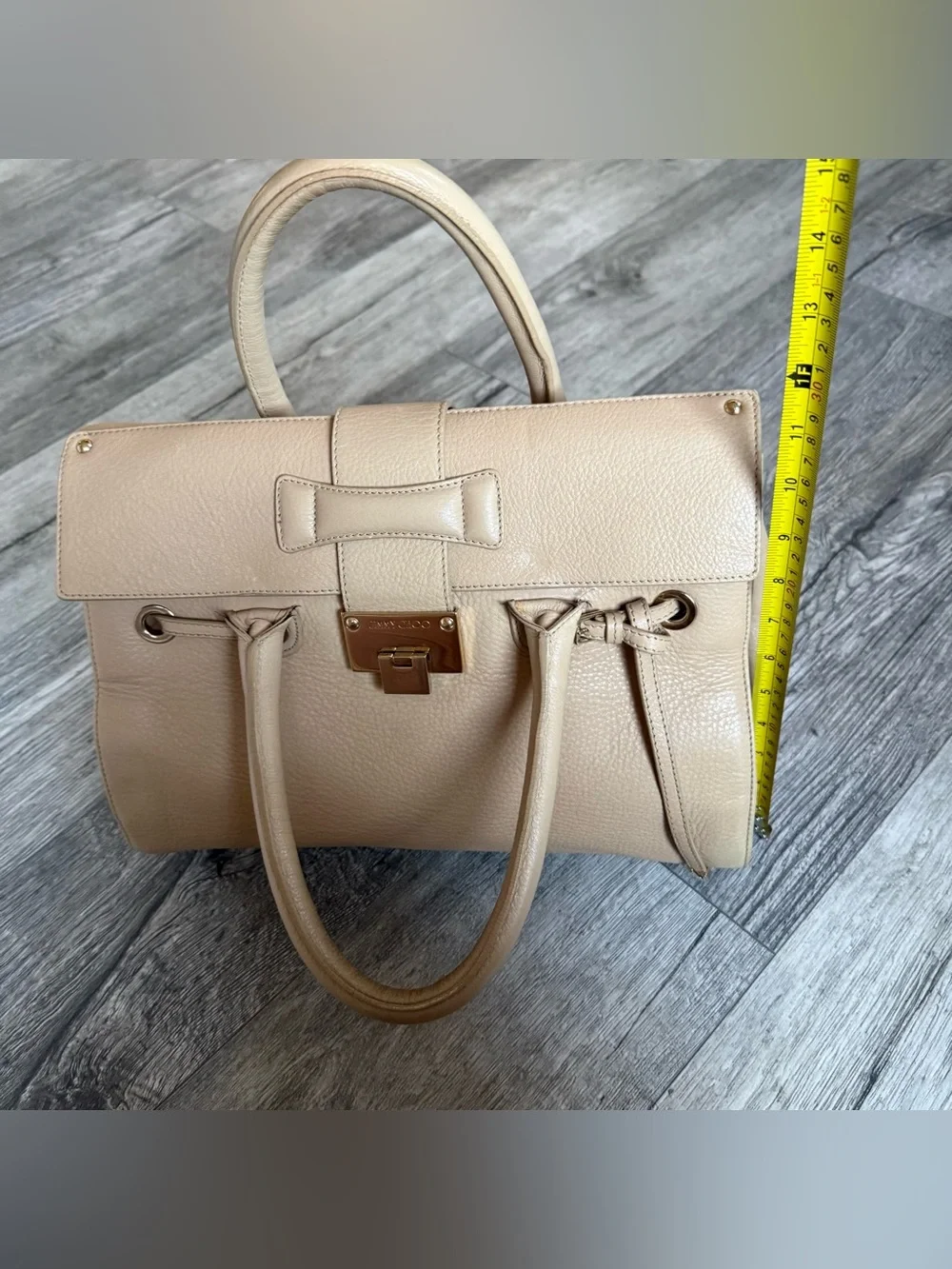 Jimmy Choo Rosalie Beige Leather Satchel Handbag – Missing Shoulder Strap